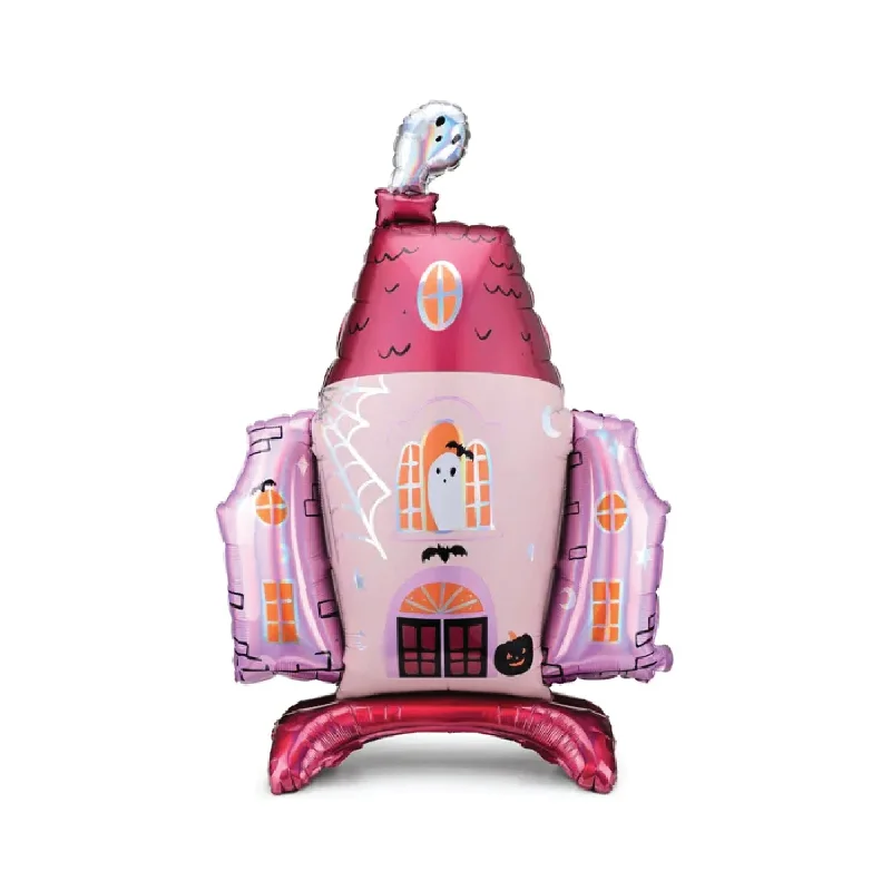 Standing Pink Haunted House Balloon 37in