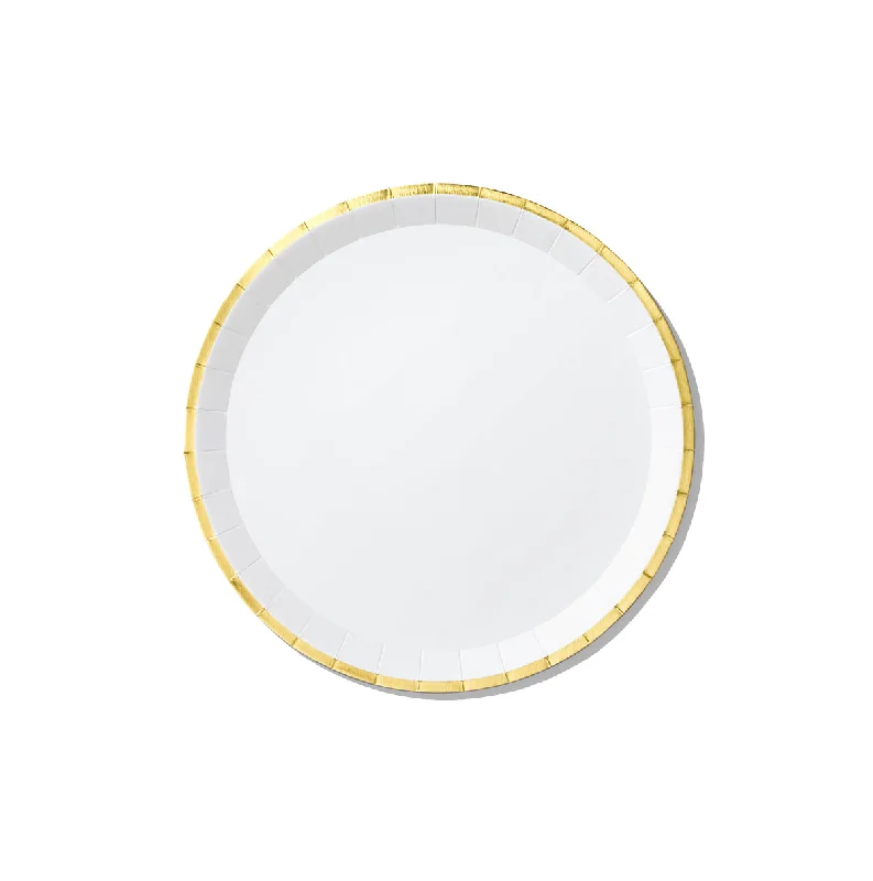 White and Gold Classic Small Plates (10 per pack)