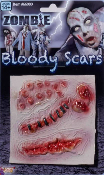 4 Pack Zombie Bloody Scar Wounds Special Effects