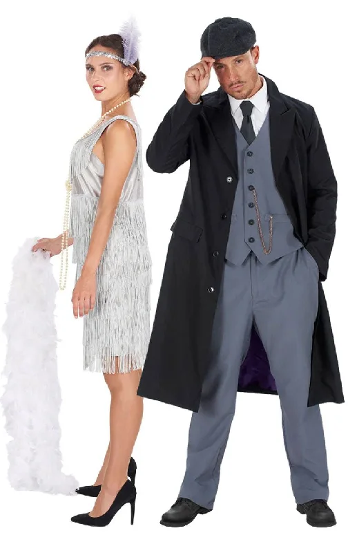 1920s Gangster & Silver Flapper Couples Costume