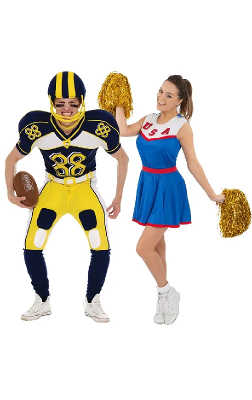 American Footballer & USA Cheerleader Couples Costume