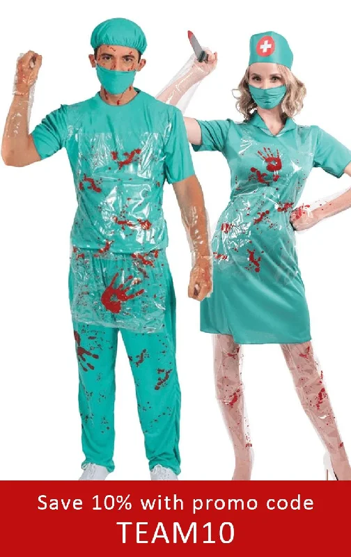 Bloody Nurse & Doctor Couples Costume