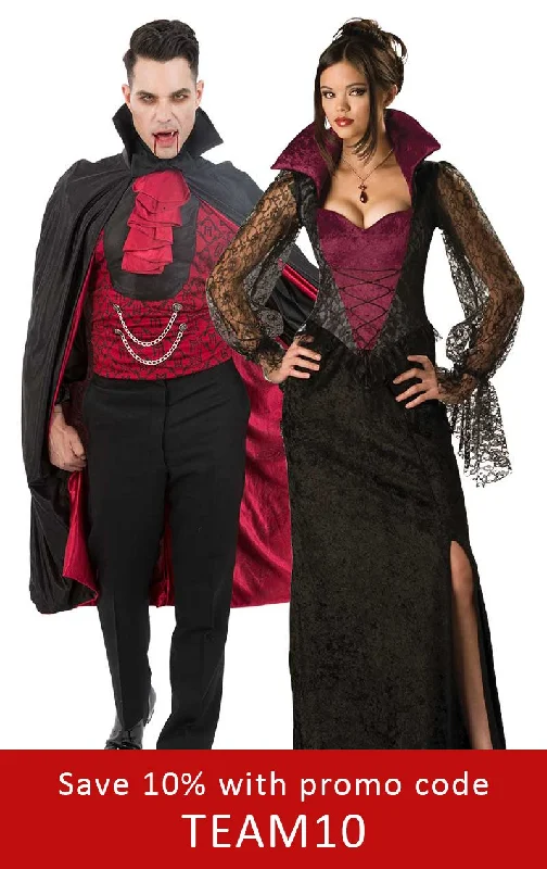 Gothic Vampiress & Count Bloodthirst Couples Costume