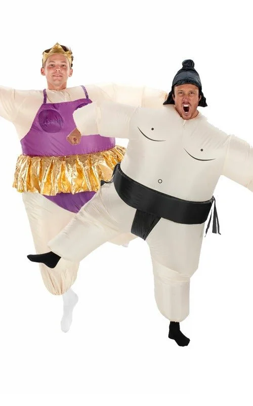 Inflatable Ballerina & Sumo Couples Costume