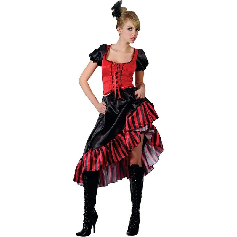 Womens Can Can Saloon Girl Fancy Dress Halloween Costume