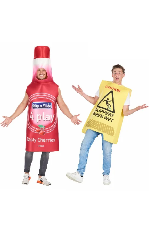 Pleasure & Wet Floor Sign Couples Costume