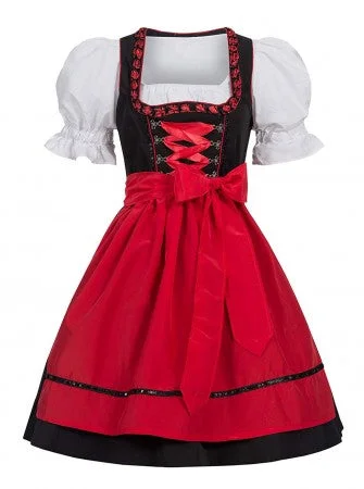 Premium Oktoberfest Red Lederhosen Alpine Couple Costumes