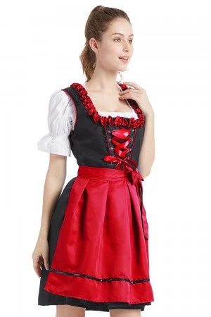 Premium Oktoberfest Red Lederhosen Alpine Couple Costumes