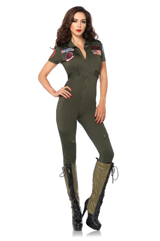 Women's Top Gun Flight Suit Costume